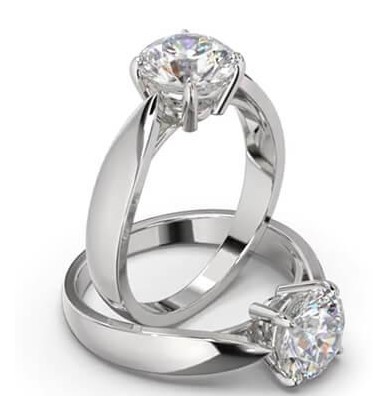 Pictureof 3 mm wide Cathedral Low Profile engagement ring